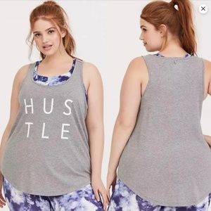 Torrid Active Grey Hustle Graphic Athletic Work Out Gym Tank Top